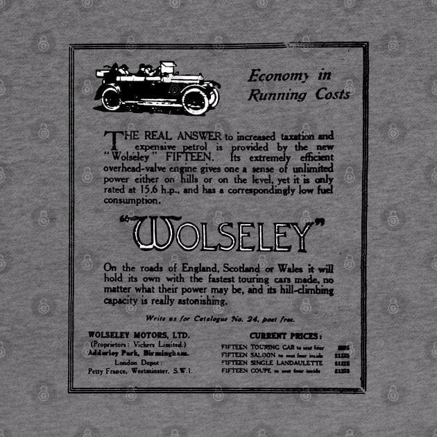 WOLSELEY FIFTEEN - vintage advert by Throwback Motors